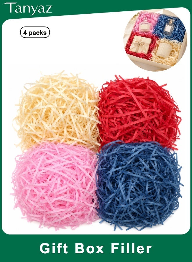 4 Packs 400g Paper Shreds Strands Eco-friendly Shredded Crinkle Confetti Crinkle Cut Paper Filling Shredded Paper for Gift Box Filling