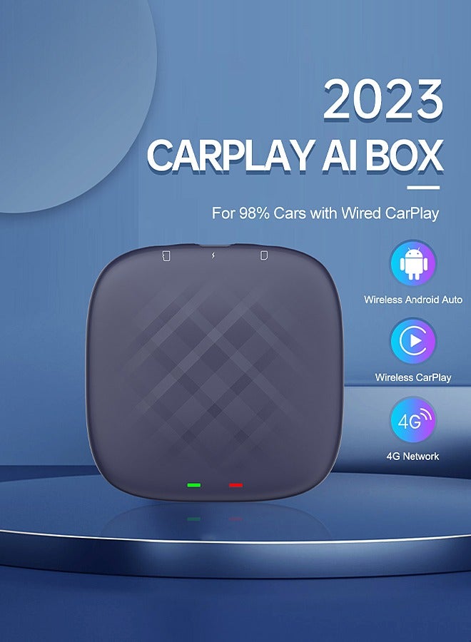 صندوق CarPlay Box اللاسلكي - Android Auto اللاسلكي - محول السيارة - صندوق AI للسيارة 3 في 1 - نظام تحديد المواقع العالمي المدمج، Android 13، واي فاي ثنائي النطاق، بلوتوث - Image 2