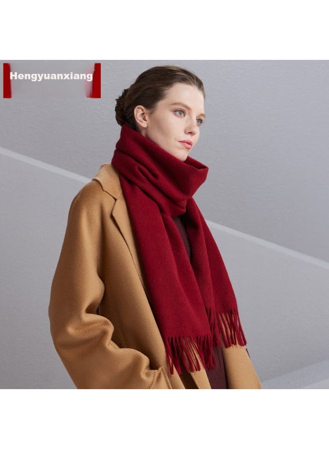 Pure Wool Scarf For Women, Autumn And Winter Shawl, Ladies' Warm Neck Wrap, Birthday Gift For Mom, Present For Girls, Gift Box Set - Image 3