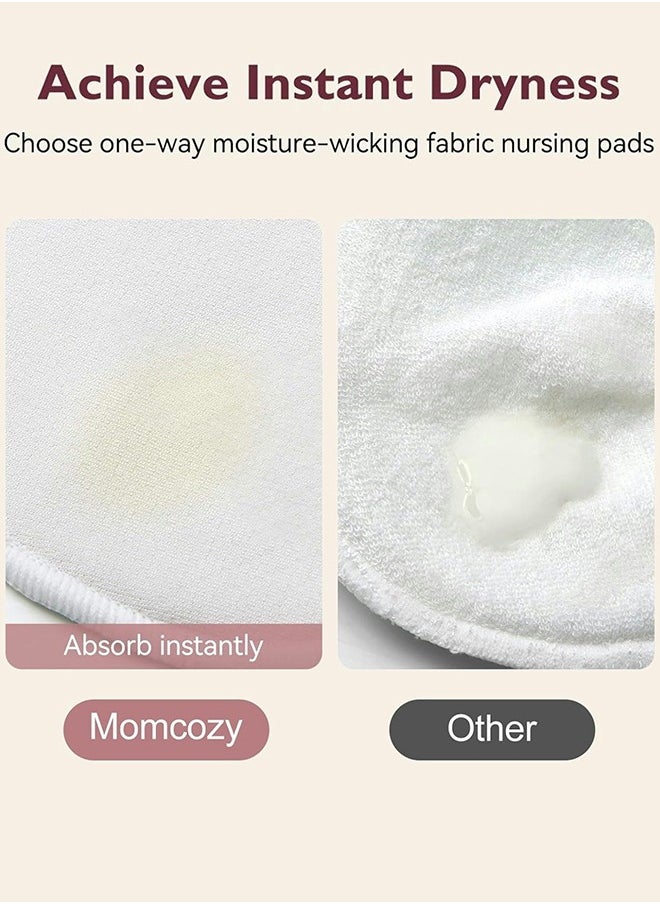 Momcozy - Pack Of 6 Reusable 4 - Layer Washable Nursing Pads With Wet And Dry Separation Bag And Wash Bag - Image 1