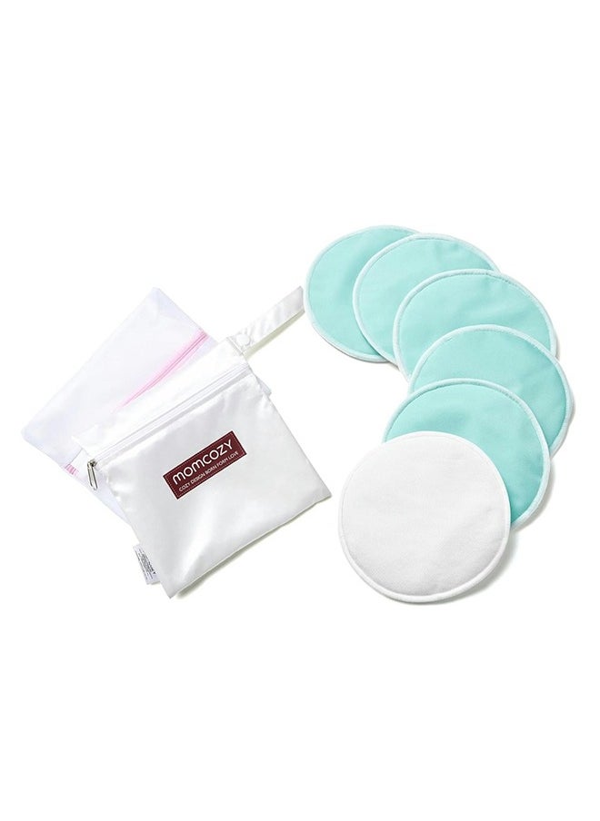 Momcozy - Pack Of 6 Reusable 4 - Layer Washable Nursing Pads With Wet And Dry Separation Bag And Wash Bag - Image 1