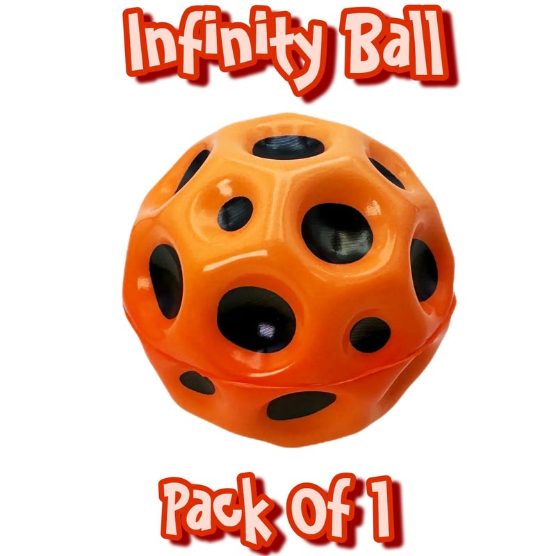 Buko Super Infinity Crazy Bounce Moon Ball: Ultimate Grip and Catch, Enhances Hand-Eye Coordination (Pack of 1 (Orange) - Image 3