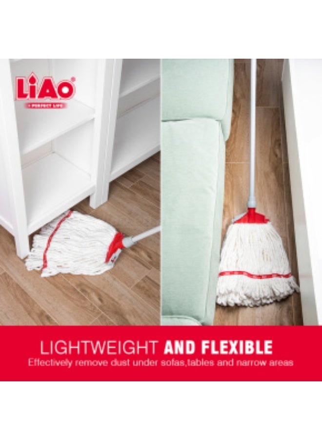 LIAO A130059 Cotton Water Mop – Highly Absorbent Floor Mop with 128 cm Metal Handle for Home, Kitchen & Bathroom Cleaning - Image 4