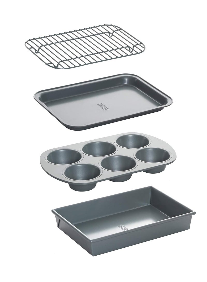 chicago metallic Chicago Metallic Professional 4-Piece Non-Stick Toaster Oven Set - Image 1