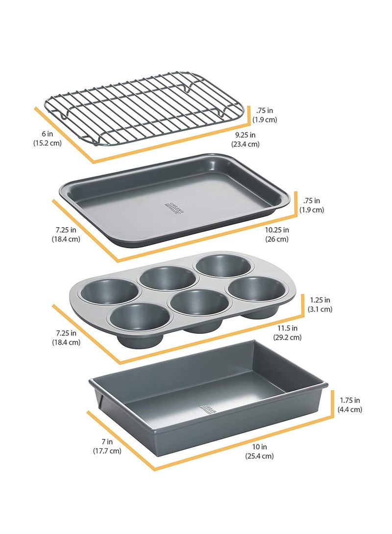 chicago metallic Chicago Metallic Professional 4-Piece Non-Stick Toaster Oven Set - Image 3