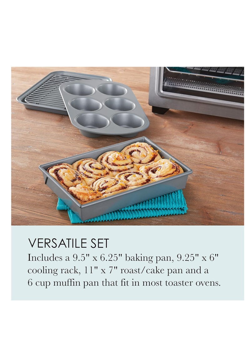 chicago metallic Chicago Metallic Professional 4-Piece Non-Stick Toaster Oven Set - Image 5