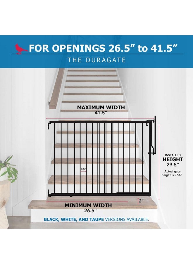 Cardinal Gates بوابة الأطفال Mg25 Duragate - بوابة قابلة للتعديل للكلاب - بوابة أمان من الصلب للأطفال والحيوانات الأليفة - بعرض من 26.5 إلى 41.5 بوصة - سوداء - Image 3