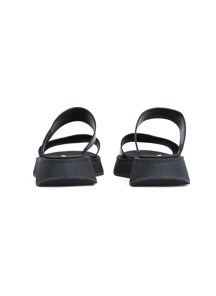 Calvin Klein Jeans LEATHER SANDALS WITH DOUBLE STRAP