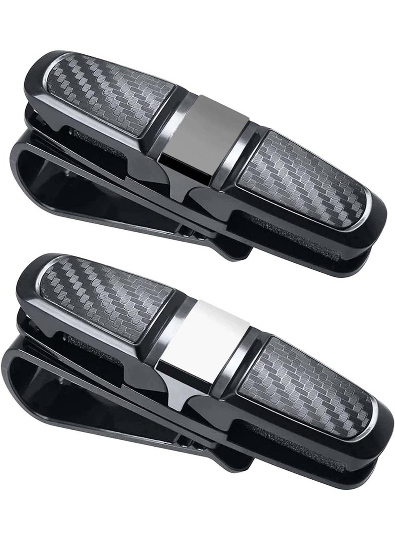 2Pcs Glasses Holders for Car Sun Visor Sunglasses Holder Clip Double-Ends Glasses Holder Clip Hanger Ticket Card Clip Holder with 180 Degree - Image 1