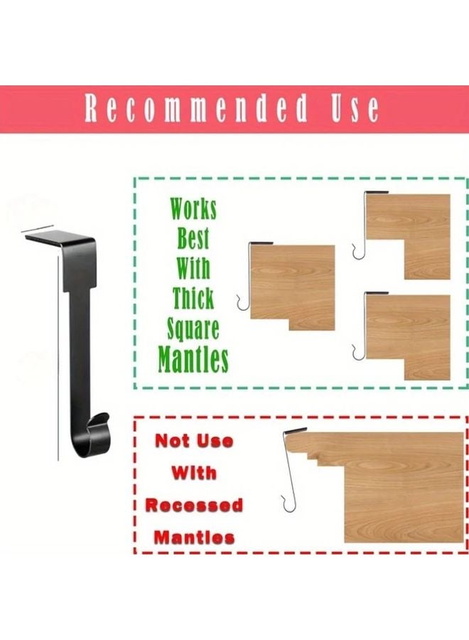 2 Pcs Black Metal Christmas Stocking Holders Right Angle Design For Mantle Decor - Image 5