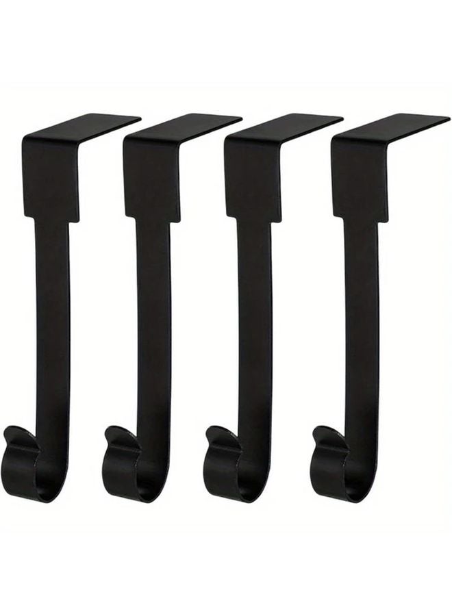 2 Pcs Black Metal Christmas Stocking Holders Right Angle Design For Mantle Decor - Image 3