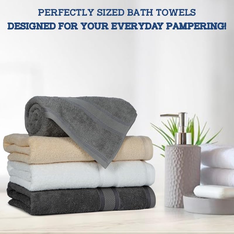 Casa Lino 4 Pack Bath Towels (27x54)  100% Pure Cotton  Luxury Bath Towels  Lightweight & Highly Absorbent  Quick Drying Towels for Bathroom  for Daily Use Bathroom  Multicolor 1 - Image 2