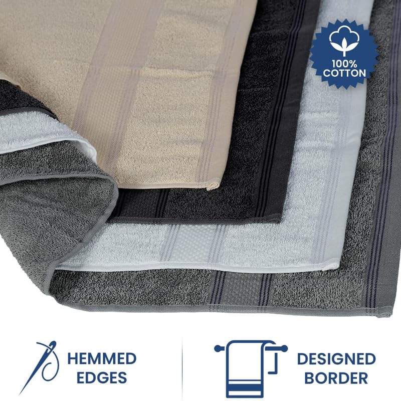 Casa Lino 4 Pack Bath Towels (27x54)  100% Pure Cotton  Luxury Bath Towels  Lightweight & Highly Absorbent  Quick Drying Towels for Bathroom  for Daily Use Bathroom  Multicolor 1 - Image 5