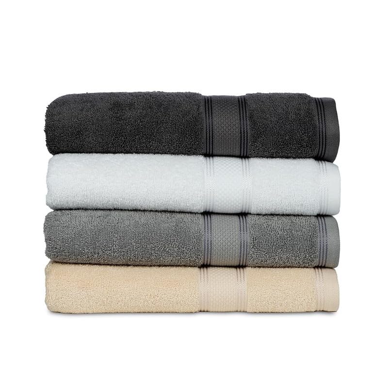 Casa Lino 4 Pack Bath Towels (27x54)  100% Pure Cotton  Luxury Bath Towels  Lightweight & Highly Absorbent  Quick Drying Towels for Bathroom  for Daily Use Bathroom  Multicolor 1 - Image 1