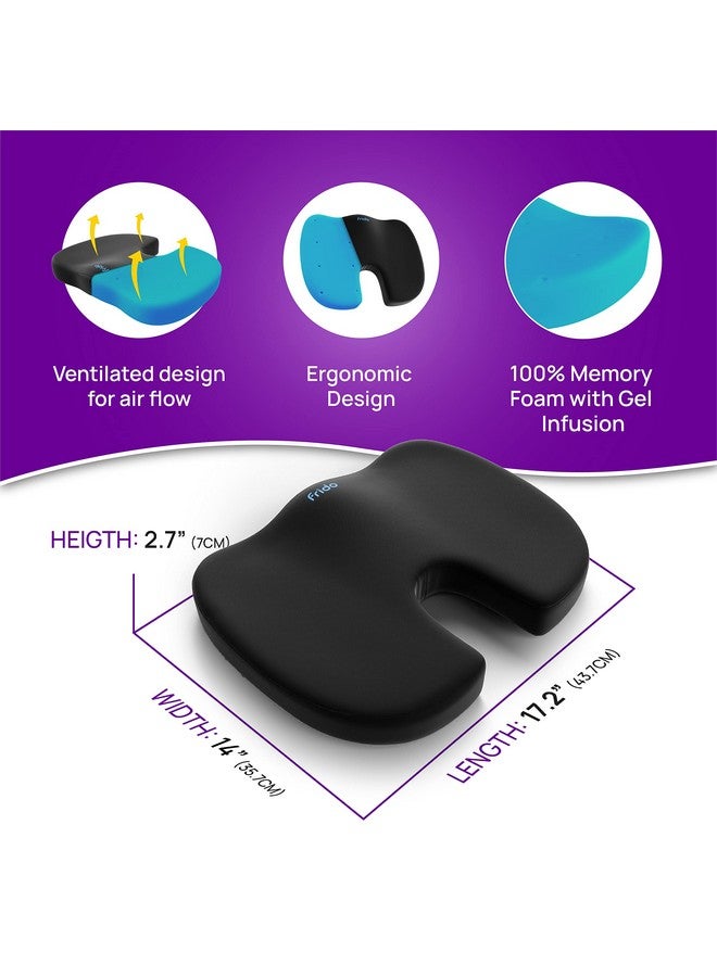 Frido Ultimate Coccyx Seat Cushion With Orthopedic Memory Foam | For Tailbone&Lower Back Pain Relief | Ergonomic U-Shaped Hip Support Pillow For Chairs | Car Seat | Floor | Made In India |Upto 60 Kg | - Image 5