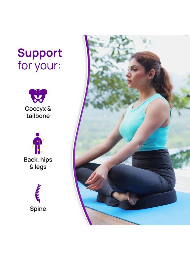 Frido Ultimate Coccyx Seat Cushion With Orthopedic Memory Foam | For Tailbone&Lower Back Pain Relief | Ergonomic U-Shaped Hip Support Pillow For Chairs | Car Seat | Floor | Made In India |Upto 60 Kg | - Image 2