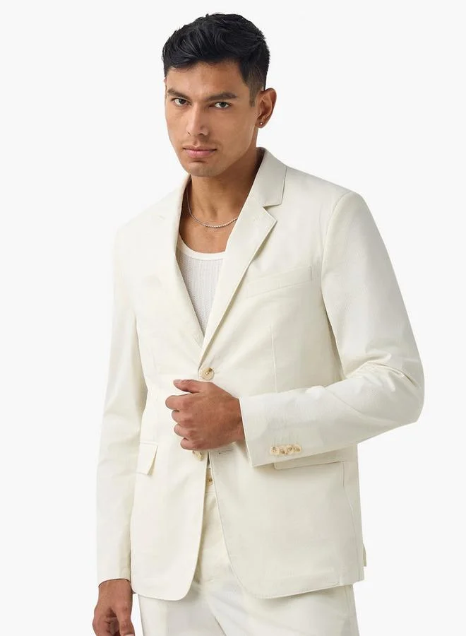 Iconic Regular Fit Notch Lapel Blazer with Pockets