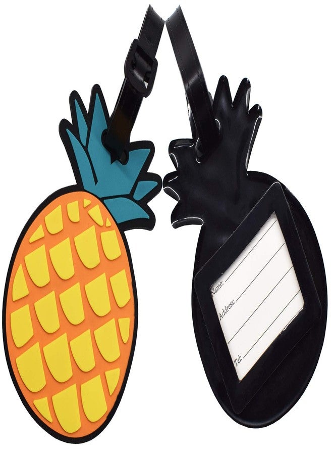 AUEAR, Travel Luggage Tags Unique Pineapple Silicone ID Labels Name Card Holders for Suitcases (6-Pack) - Image 4