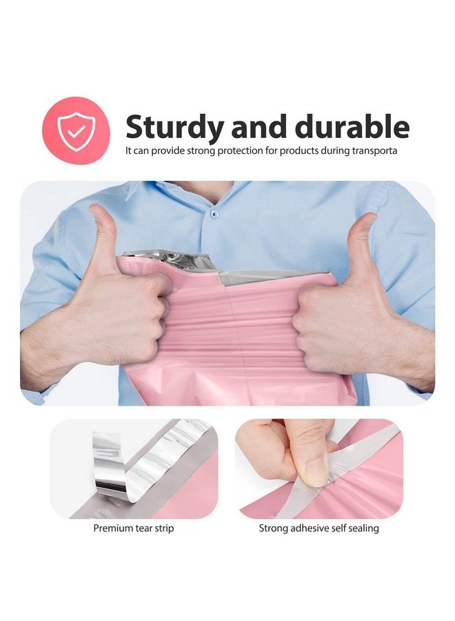 Fuxury 12X15.5" 100Pcs Poly Mailers Bags For Clothing Tshirt Shirt Plastic Mailing Envelopes For Small Business Self Seal Shipping Polybag Bulk Sakura Pink  - Image 5