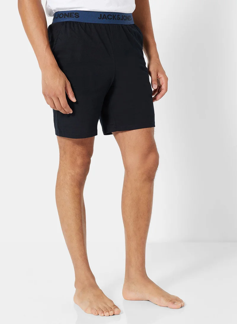 JACK & JONES Basic Logo T-Shirt & Pyjama Shorts Set