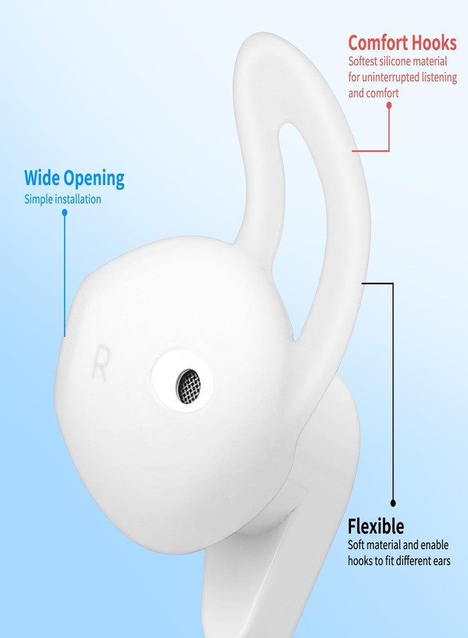 APETOO Earbuds Covers/Caps with Hook for Earpods, Soft Silicone Earplugs Ear Cuisions with Flexible Wings Ear Loops for Airpods 1&2, Half in-Ear Earbuds, 1 Pair, Transparent-White/Translucency - Image 4