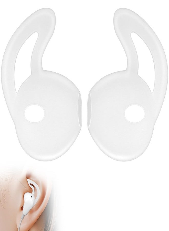 APETOO Earbuds Covers/Caps with Hook for Earpods, Soft Silicone Earplugs Ear Cuisions with Flexible Wings Ear Loops for Airpods 1&2, Half in-Ear Earbuds, 1 Pair, Transparent-White/Translucency - Image 1