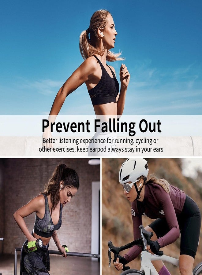 APETOO Earbuds Covers/Caps with Hook for Earpods, Soft Silicone Earplugs Ear Cuisions with Flexible Wings Ear Loops for Airpods 1&2, Half in-Ear Earbuds, 1 Pair, Transparent-White/Translucency - Image 5