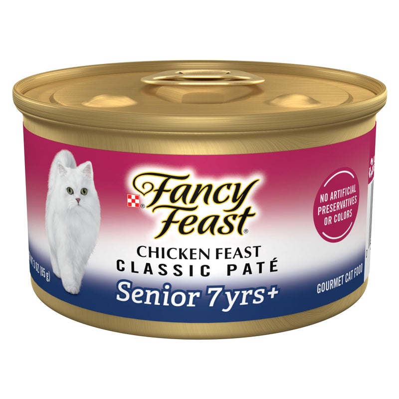 Fancy Feast Purina Fancy Feast Wet Senior Cat Food 7 Years Plus Chicken Feast Pate - (Pack of 24) 3 oz. Cans - Image 1