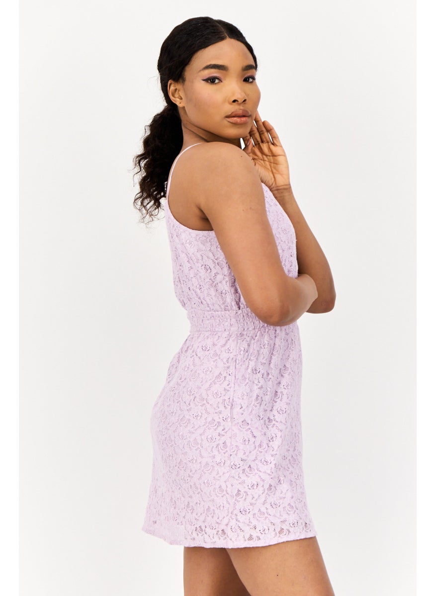ONLY Women Textured Mini Dress, Lavender  - Image 4