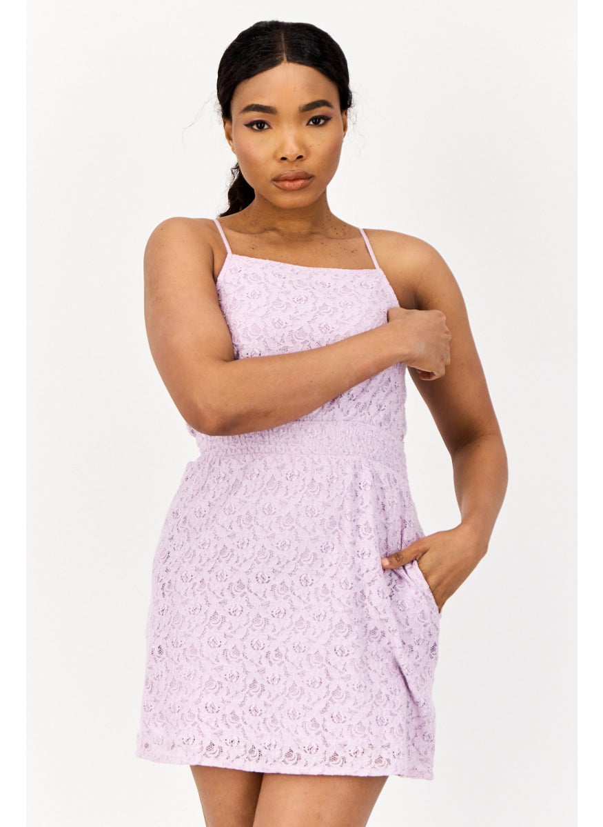 ONLY Women Textured Mini Dress, Lavender  - Image 1