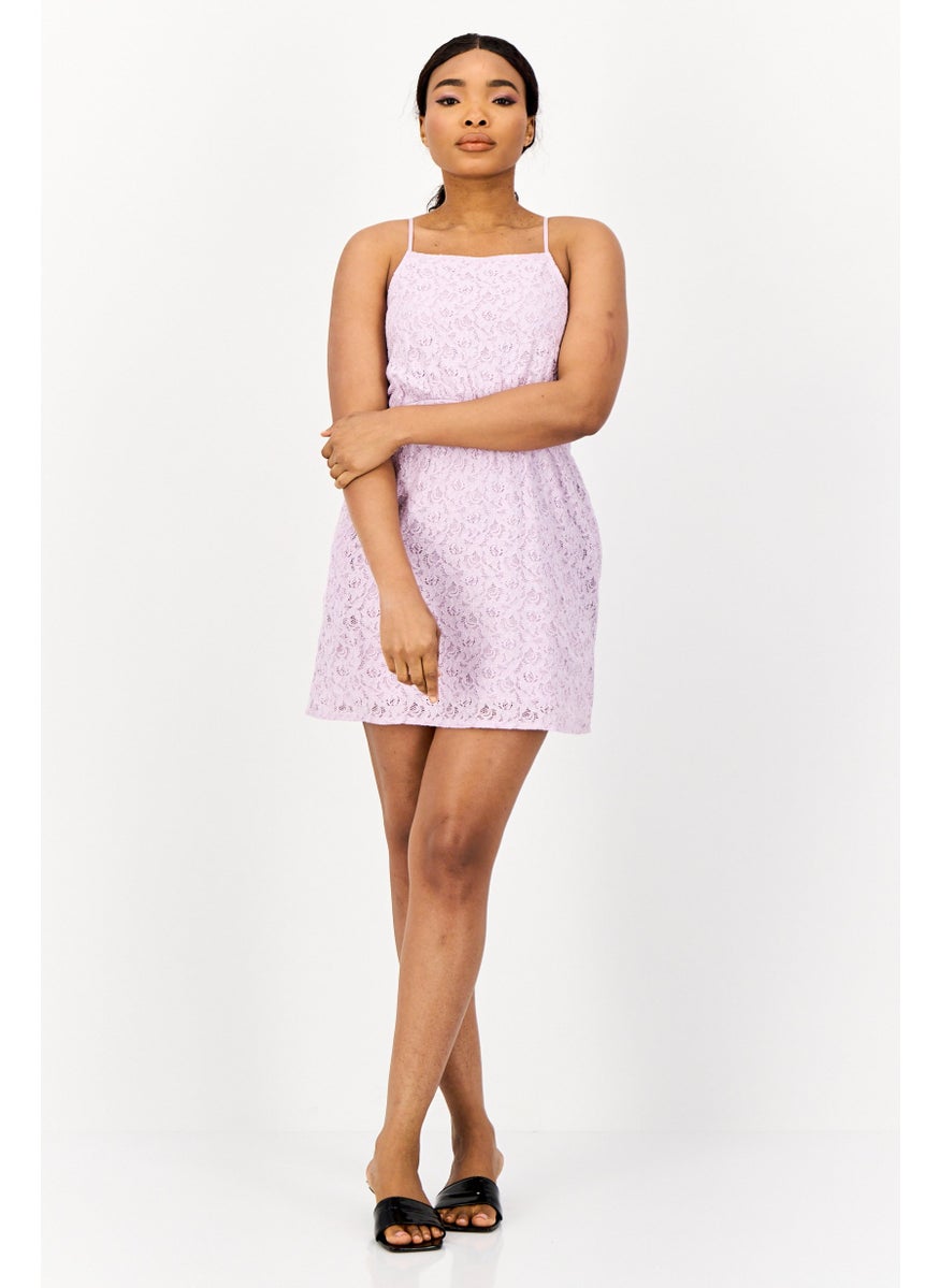 ONLY Women Textured Mini Dress, Lavender  - Image 3