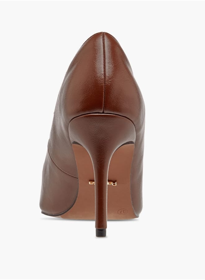 Paprika Women's Textured Slip-On Shoes with Stiletto Heel  - Image 5