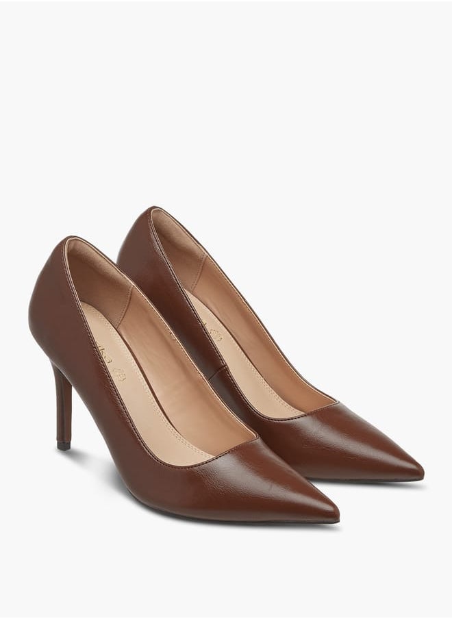 Paprika Women's Textured Slip-On Shoes with Stiletto Heel  - Image 2