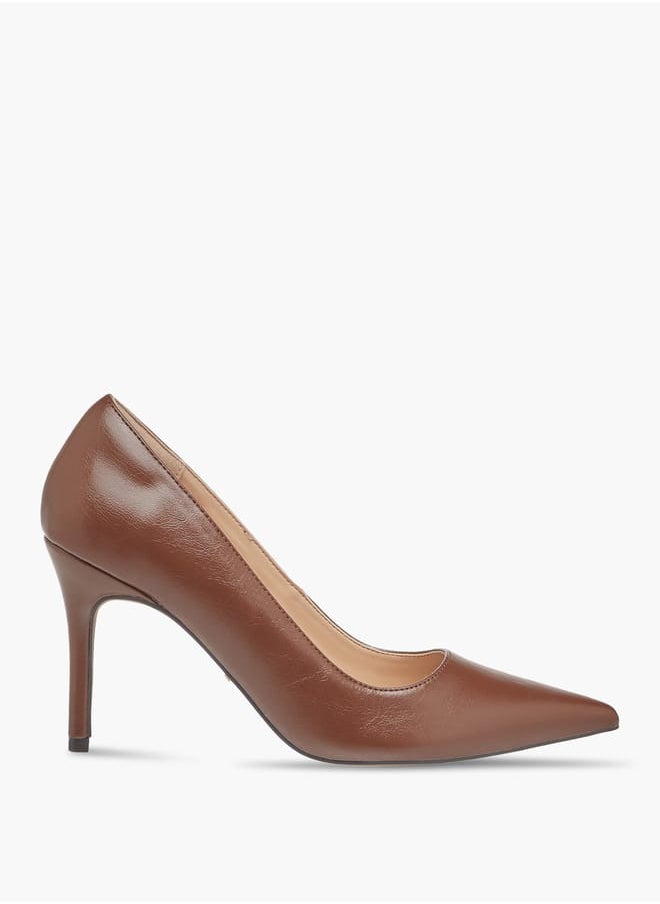 Paprika Women's Textured Slip-On Shoes with Stiletto Heel  - Image 3