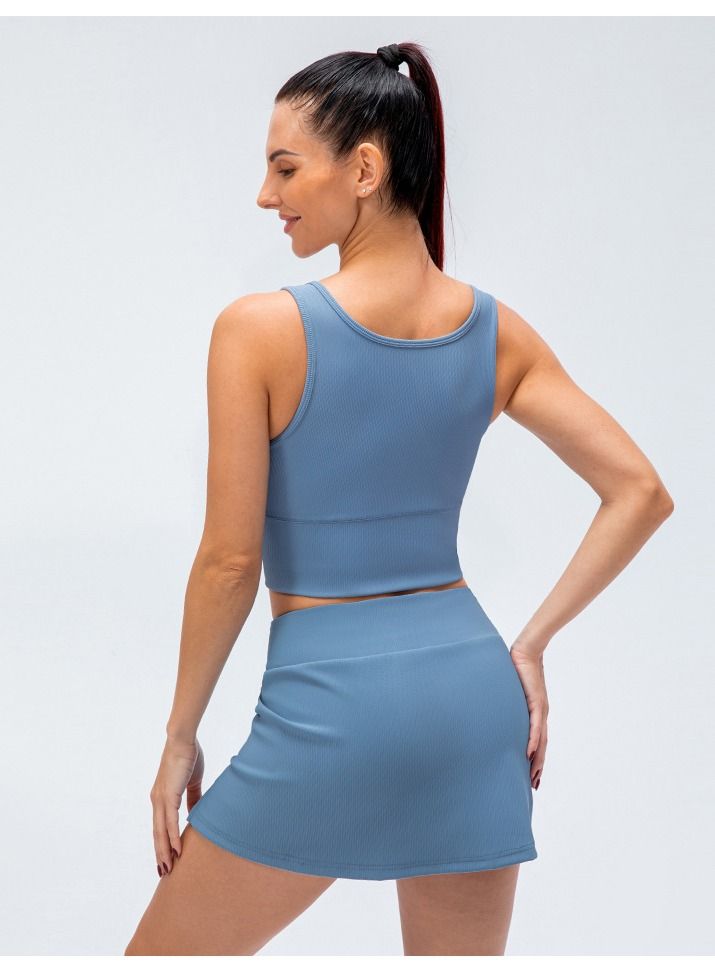 Loquat High resilient speed to dry yoga sports tank top tennis skirt suits  - Image 2