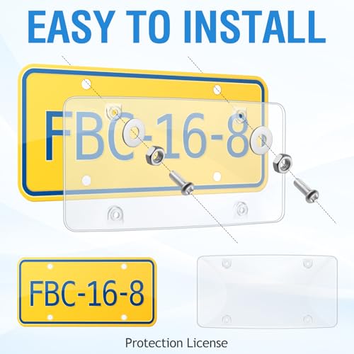 Datanly 2 Pack Clear License Plate Covers Unbreakable Licenses Plate Shields 12.2"x6.3" Novelty Clear Bubble Protector License Plates Frame for Car Tag, Front and Back with Fastening Screws - Image 4