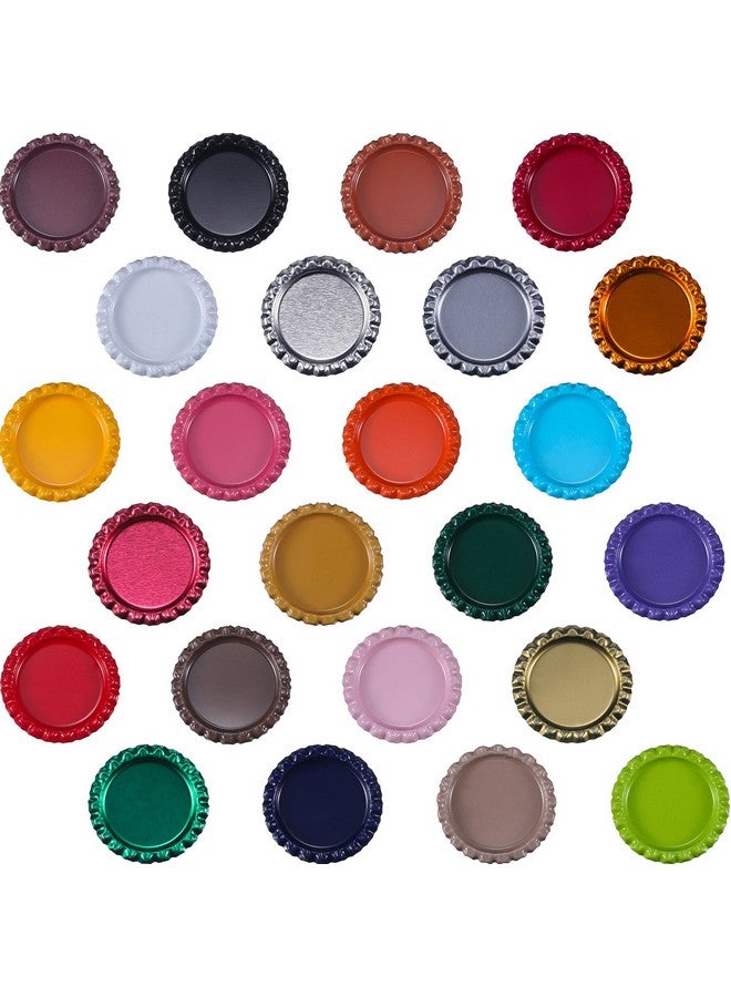 TecUnite 100 Pieces Bottle Caps For Crafts In Double Sides Printed Mixed Colors Flattened And 100 Pack 1 Inch Clear Stickers For Photo Pendant Craft Jewelry Making  - Image 2