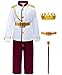 TOGROP Prince Charming Costume for Kids Boys Royal Prince King Outfit Party Cosplay 78 Years White - Image 2