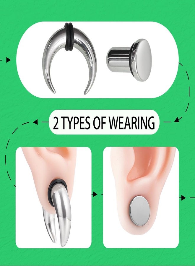 TBOSEN Precise Dimensions Set Stainless Steel Curved Tapers | O-Ring Ear Plugs Tunnels Gauges Stretcher Piercings Kit - Image 2