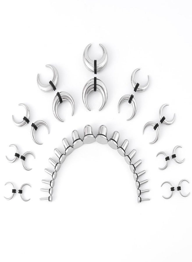 TBOSEN Precise Dimensions Set Stainless Steel Curved Tapers | O-Ring Ear Plugs Tunnels Gauges Stretcher Piercings Kit - Image 1