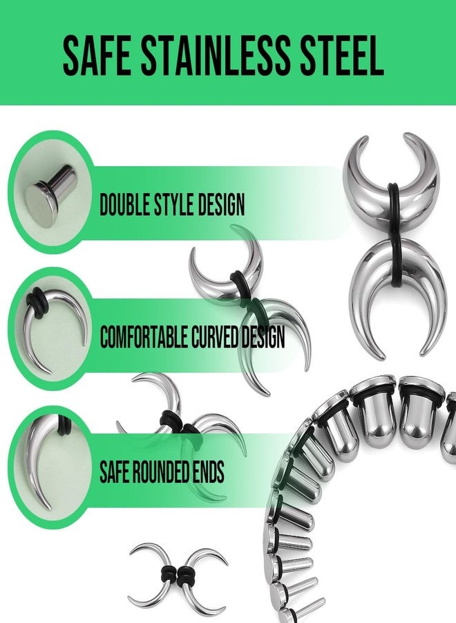 TBOSEN Precise Dimensions Set Stainless Steel Curved Tapers | O-Ring Ear Plugs Tunnels Gauges Stretcher Piercings Kit - Image 4