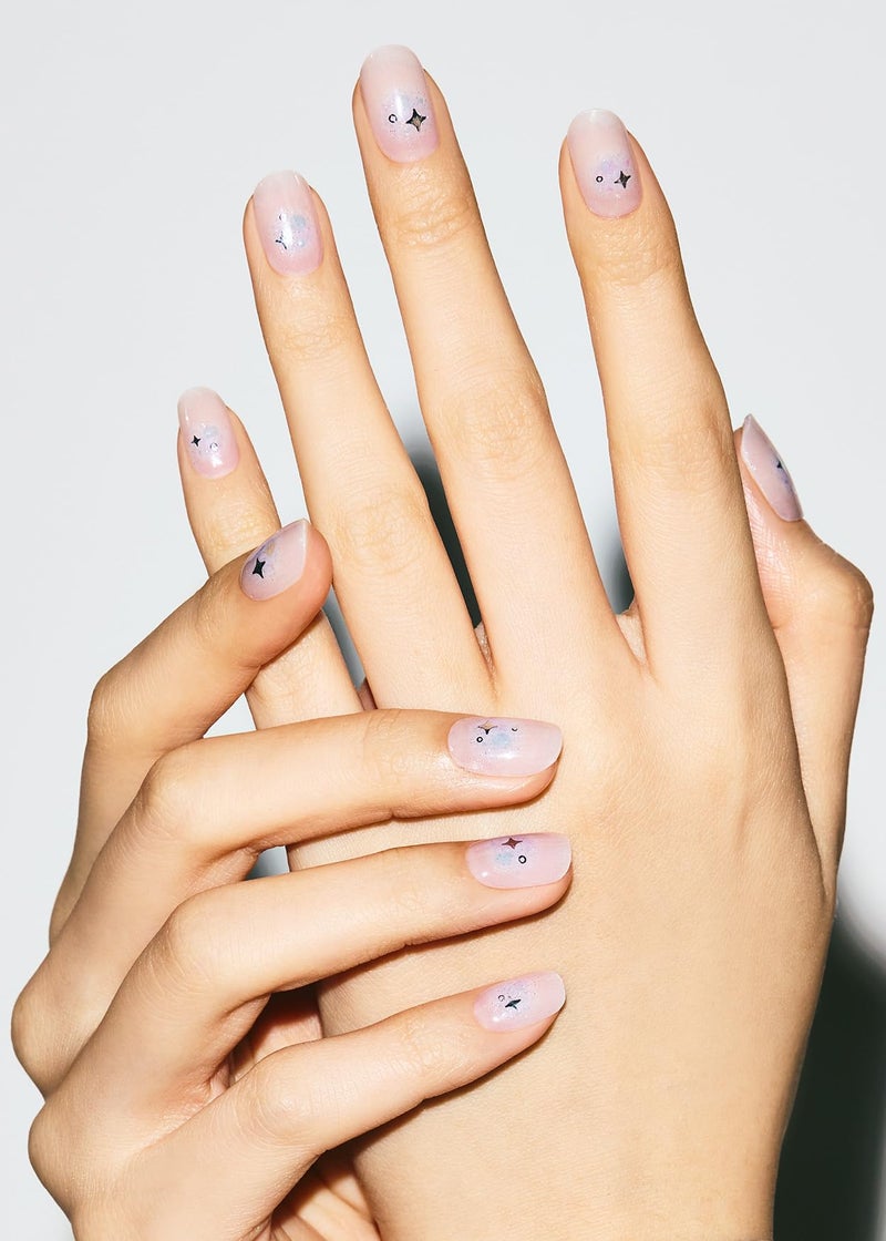 ohora Semi Cured Gel Nail Strips (N Faerie Snow) - Works with Any Lamps, Salon-Quality, Long Lasting, Easy to Apply & Remove - Includes 2 Prep Pads, Nail File & Wooden Stick - Image 2