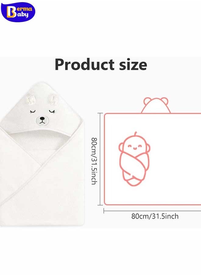 Berma Baby Baby Bath Towel Ultra Soft Hooded Towel Highly Absorbent Bathrobe Blanket Toddlers Shower Gifts for Boys Girls- 80*80cm (Blue)  - Image 2