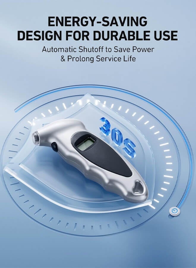 Bliszaar Tire Pressure Gauge Digital 0-150PSI (Accurate in 0.1 Increments), 4 Settings Stocking Stuffers for Car Truck Bicycle with Backlight LCD and Presta Valve Adaptor, Sliver - Image 5