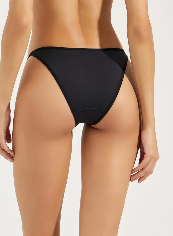 ستايلي Styli Side Heart Metal Trim Mesh Brazilian Brief
