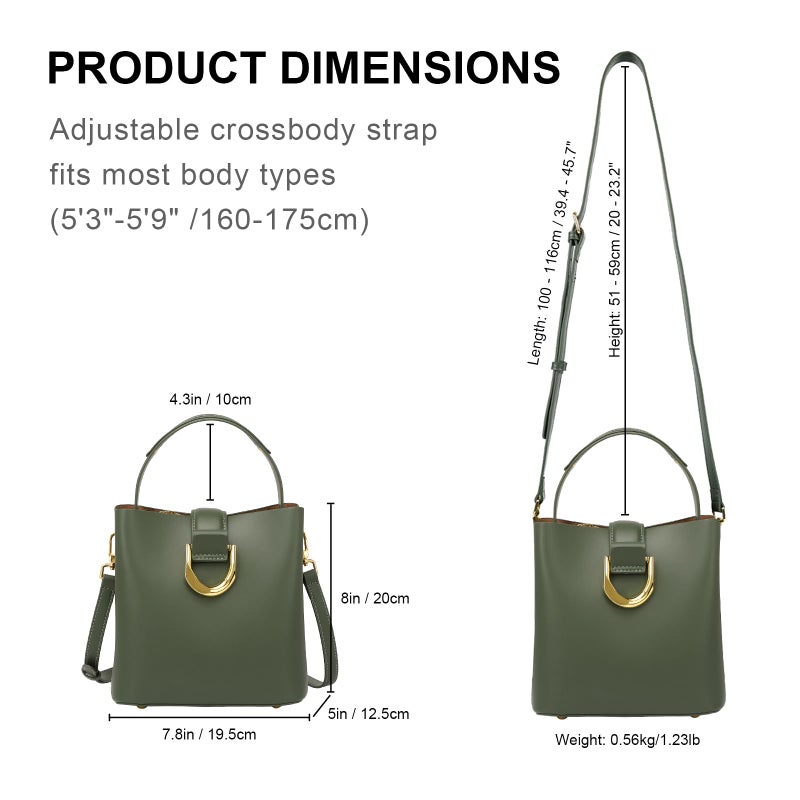 MoreFarther Leather Crossbody Bucket Bag Shoulder Bags for Women Purses Handbags Adjustable Strap Designer Bags ï»¿ (Brown) - Image 3
