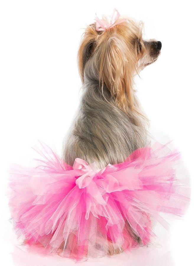 Pawpatu Hand Crafted in USA Pink/Hot Pink Mesh Ballerina Tutu Skirt for Dogs and Cats - Image 3