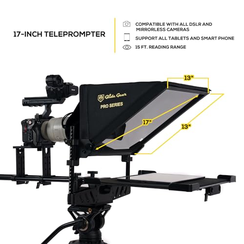 Glide Gear TMP 1000 Teleprompter – All Camera & Smartphones, Tablets – 17" Glass, Tray, Hard Case, No Assembly - Image 5