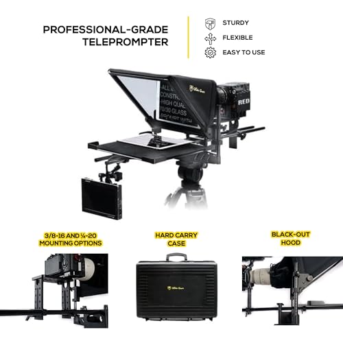 Glide Gear TMP 1000 Teleprompter – All Camera & Smartphones, Tablets – 17" Glass, Tray, Hard Case, No Assembly - Image 2