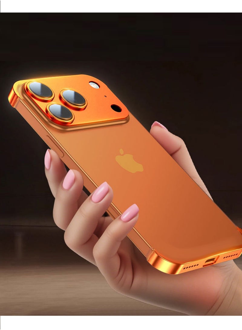 X-level Camera Lens Protector for iPhone 17 Pro Max 6.9-Inch, Full Coverage 9H Tempered Glass Ring Cover, Matte Metal Plate, Case Friendly, 1 - Pack (Orange) - Image 2